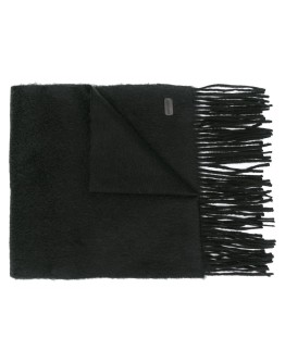 fringed knit scarf