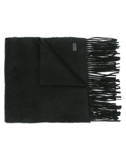 fringed knit scarf