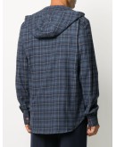 check hooded shirt