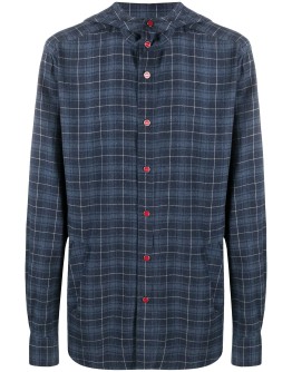 check hooded shirt