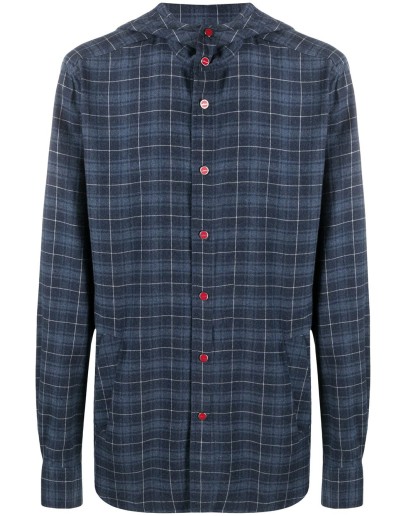 check hooded shirt