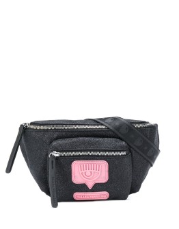 Eyelike glittered belt bag