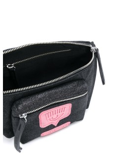 Eyelike glittered belt bag