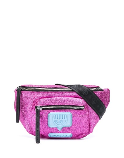 Eyelike glittered belt bag