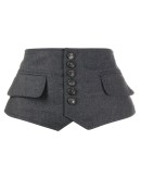 buttoned waist belt