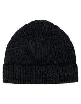 ribbed embroidered logo beanie