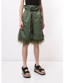 feather trimmed knee-length shorts