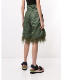feather trimmed knee-length shorts