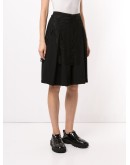 lace panel knee-length shorts