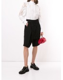 lace panel knee-length shorts