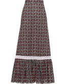 motif print maxi skirt