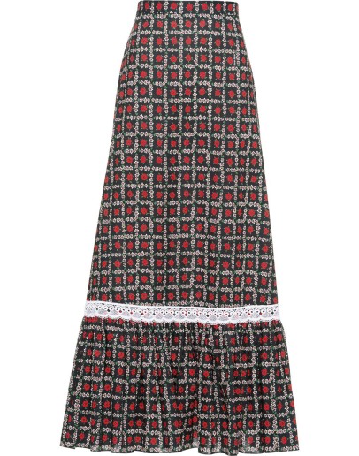 motif print maxi skirt