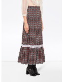 motif print maxi skirt