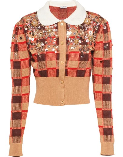 embellished wool cardigan