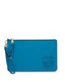 logo patch zip pouch