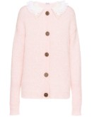 broderie anglaise scalloped collar cardigan