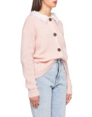 broderie anglaise scalloped collar cardigan