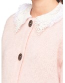 broderie anglaise scalloped collar cardigan