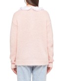 broderie anglaise scalloped collar cardigan