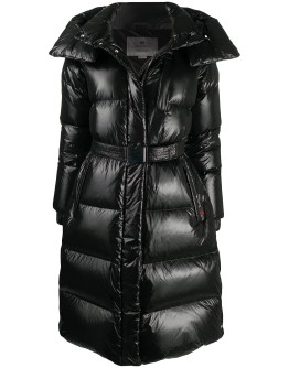 quilted mid-length down coat