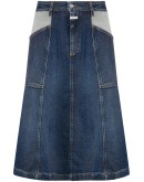 knee-length denim skirt