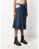 knee-length denim skirt