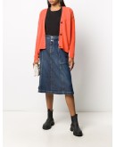knee-length denim skirt