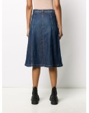 knee-length denim skirt