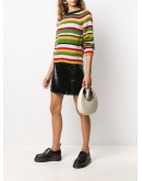 multi-stripe crewneck jumper