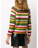 multi-stripe crewneck jumper