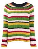 multi-stripe crewneck jumper