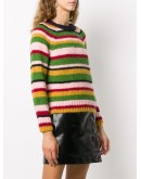 multi-stripe crewneck jumper