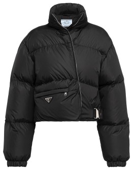 asymmetric front padded jacket
