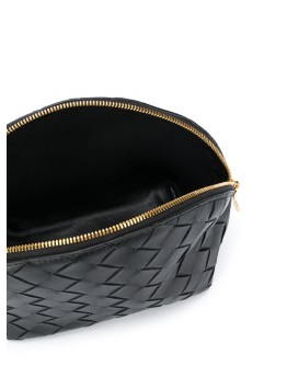 Intrecciato weave make-up bag