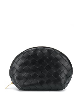 Intrecciato weave make-up bag