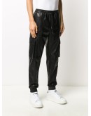 textured drawstring waist track pants