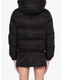 padded parka jacket with enamel triangle logo
