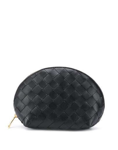 Intrecciato weave make-up bag