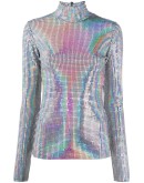  iridescent roll neck top