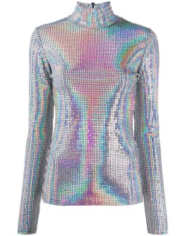  iridescent roll neck top