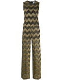 chevron-print long jumpsuit  