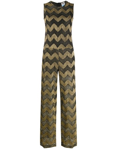 chevron-print long jumpsuit  