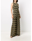 chevron-print long jumpsuit  