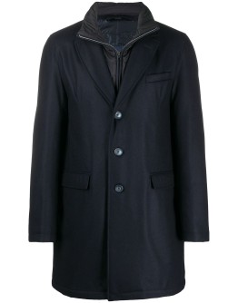 layered single-breasted coat