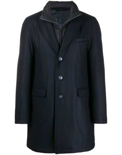 layered single-breasted coat