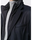 layered single-breasted coat