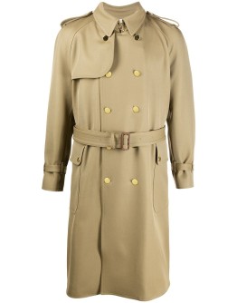 double-breasted belted trench coat