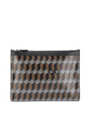 monogram-print clutch