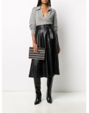 monogram-print clutch