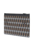 monogram-print clutch